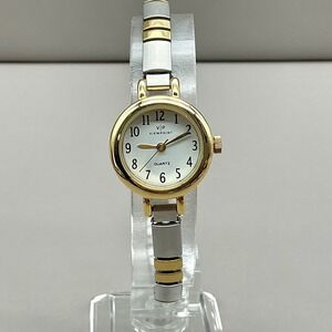 VIP Viewpoint Watch Womens Gold Silver Tone 27mm 6" Expansion NEW BATTERY